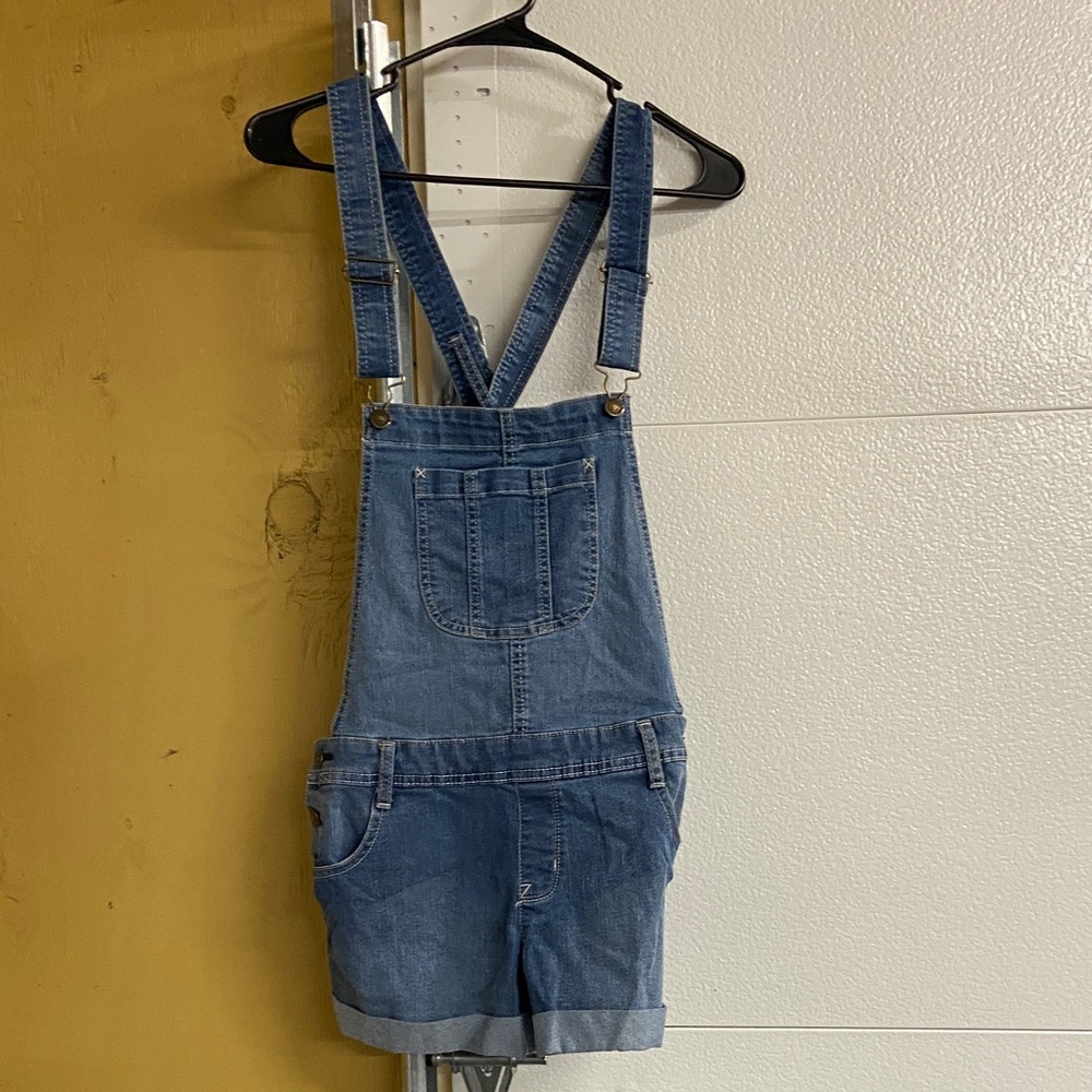 Wallflower Blue Jean Shorts Overalls